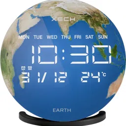 Digital Clock with Wireless Speaker USB LED SolarisX Earth (Blue) Desk table Clock-picture-9