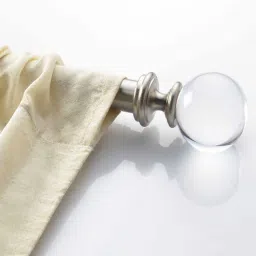 Silver Satin Stainless Steel Curtain Rod (36 -66 Inch) With Bracket By Deco Window-picture-35