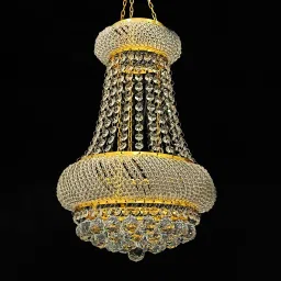 Gold Crystal Chandelier Jhoomer Hanging Ceiling Lamp Light Fixture for Living Room, Bedroom, Dining Room, Home, Hall, Offices, Bars & Restaurants Chandelier Ceiling Lamp-image-40