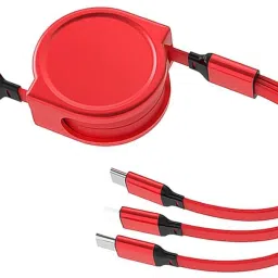 BUFONA 3-in-1 Mobile Charging Data Cable with Retractable Design Multiple USB Cable Charging Pad-image-10