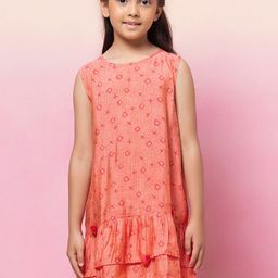 Miss Indya Girls Floral Printed Tiered Drop-Waist Dress-image-70