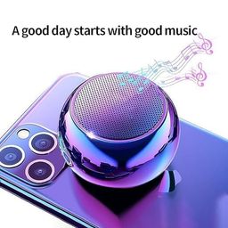 generic ASHAPURA Enterprise Mini Portable Sound High Bass Bluetooth, Led Light Wireless Bluetooth Speaker with in Build Mic for Calling, Party & Gaming Speaker 4D Mini Electroplating Round (Multi-Color) image 3