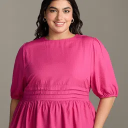 20Dresses Puff Sleeve Cinched Waist Top-picture-46
