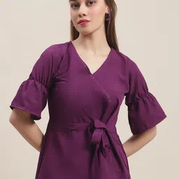 Enchanted Drapes Crepe Cinched Waist Top-picture-11