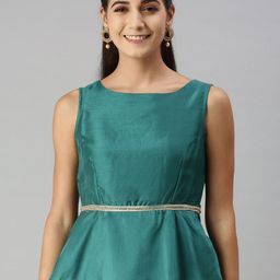 De Moza Teal Cinched Waist Top-picture-37