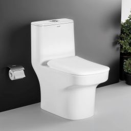 Nova One-Piece Rimless S-Trap Western Toilet | High-Grade Ceramic | Anti-Bacterial Glaze | Soft Close Seat | Dual Flush | Floor Mounted Western Commode-image-67
