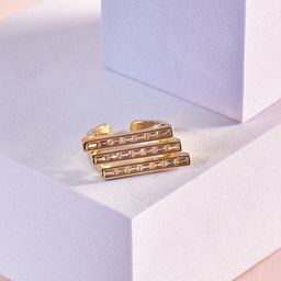 SALTY Gold Plated Artificial Stones Finger Ring-11