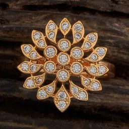 Kushal's Fashion Jewellery Gold Plated Cubic Zirconia Stone Studded Finger Ring-43