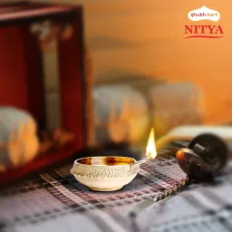 shubhkart Nitya Kuber Deep Brass (Pack of 2) Table Diya Set image 4