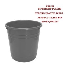 Kuber Industries Grey Set Of 3 Grey Portable Dustbins 5 L Each image 3