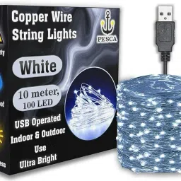 100 LEDs 10 m White Steady String Rice Lights-24