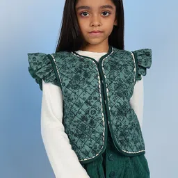 BAESD Girls Printed Cotton V-Neck Waistcoat-picture-41