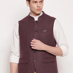 Cantabil Men Woven Nehru Jacket-38