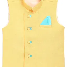 Aj DEZInES Boys Yellow Solid Nehru Jackets-picture-35