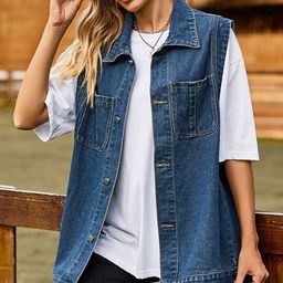 StyleCast Blue Spread Collar Denim Jacket-44