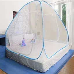 Polyester Kids Washable WHITE mosquito net gate machhardani for double bed 7 7 single bed mosquito net Mosquito Net-1