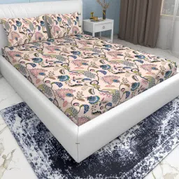 244 TC Cotton Double Printed Fitted (Elastic) Bedsheet-picture-22