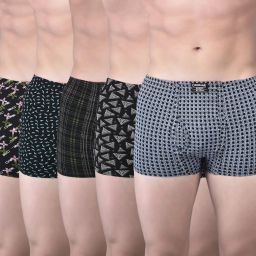 Pack of 5 Soft Combed Cotton Printed Men Trunk-13