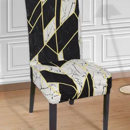 Kuber Industries Black Printed Stretchable Chair Cover-image-9