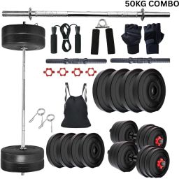 50 kg PVC Gym Set 50KG – Dumbbell Rod, 3FT Curl & Straight, Accessories Home Gym Combo-image-95