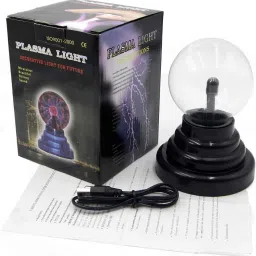 rich mart Magic Plasma Ball Glass Sphere Light - Touch Sensitive Party Lamp Smart Sensor Light image 3