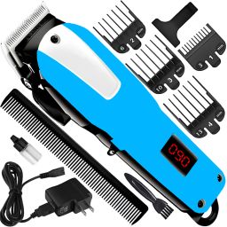 QGS Men’s Rechargeable BI Powerful Hair Clipper Beard Moustache Hair Cutting Trimmer Fully Waterproof Grooming Kit 410 minRuntime 8 Length Settings-image-48