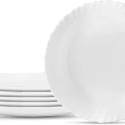 Diva Opalware Plain Glass Classique Collection Full Plate Set, 10-inch Dinner Plate-image-51