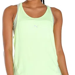 puma RUN TANK Women Solid Crew Neck Polyester Yellow T-Shirt-picture-14