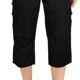Solid Men Black Cargo Shorts-image-0