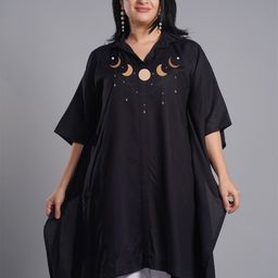 LetsDressUp Geometric Printed Yoke Design Flared Sleeves Kaftan Kurta-image-73