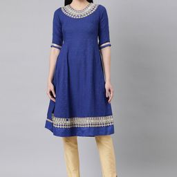 Souchii Geometric Sequinned Grandeur & Majestic Artwork Jacquard Anarkali Kurta-image-80