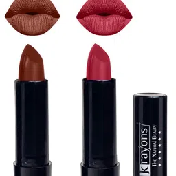 krayons The Natural Beauty Set Of 2 Matte Lipsticks - Chocolate Mocha167 & Orange Tango186-42