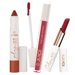 JUICE Set Of 3 Long Lasting Crayon Color- Lip Color & Bullet Lipsticks- 7.8 g - 03- 13- 07-13