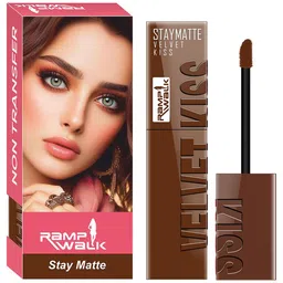 Ramp Walk Velvet Kiss Waterproof Liquid Lipstick - 3.5 ml - Chocolate Brown 11-41