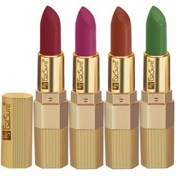 ForSure Set Of 4 Long Lasting Matte Lipsticks 3.5 gm Each-Rust Brown 301 & Magenta 302-52