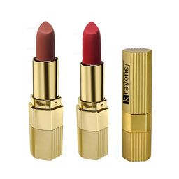 krayons Set of 2 Desire Matte Lipstick 3.5 g each - Caramel Brown 301 & Scarlet Red 303-32
