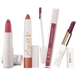 JUICE Set Of 4 Play Up Color Luxe Color Max Lipstick- 11.8 g Each- M12- MCR01 -M17- M13-37