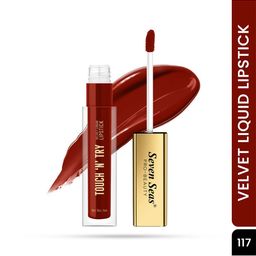 Seven Seas Touch N Try Velvet Long Lasting Waterproof Liquid Lipstick - 4 ml - Maroon- 117-13