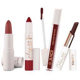 JUICE Set Of 4 Play Up Color Luxe & Max Long Lasting Lipstick- 11.8 g-M10- MCR10 -M10- M10-4