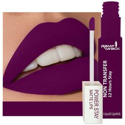 Ramp Walk Powerstay Non-Transfer 12-Hour Long Lasting Liquid Lipstick- 5 ml- Wine - 03-21