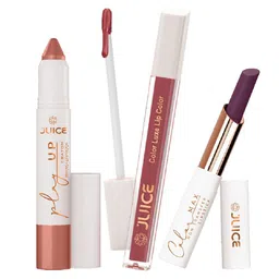 JUICE Set Of 3 Transferproof Color Luxe Color Max & Play Up Lipsticks - 7.8 g- 02- 16 - 14-21