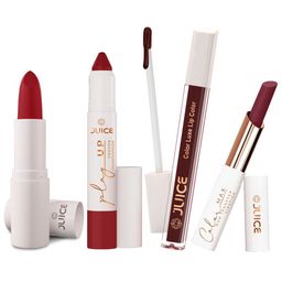 JUICE Set Of 4 Play Up Color Luxe Color Max Lipstick- 11.8 g - M03- MCR010 -M08- M22-32