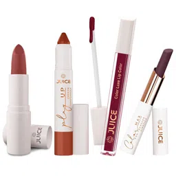 JUICE Set Of 4 Play Up Color Luxe Color Max Long Lasting Lipstick-11.8g- M10-MCR03-M15-M14-13