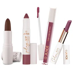 JUICE Set Of 4 Play Up Color Luxe & Max Long Lasting Lipstick-11.8 g- M17- MCR05 -M17- M17-11