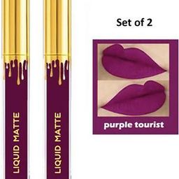SUNISA Set Of 2 Non-Transfer Liquid Matte Lipstick - 9 ml Each - Purple Tourist-21