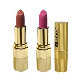 krayons Set of 2 Desire Matte Lipstick 3.5 g each - Caramel Brown 301 & Pink Mulbery 302-17