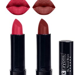 krayons The Natural Beauty Set Of 2 Matte Lipsticks - First Crush 160 & Cherry Maroon 195-13