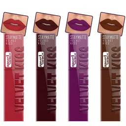 Ramp Walk Velvet Kiss Set Of 4 Matte Liquid Lipstick- 3.5 ml Each- Shade - 3 - 1 - 2 - 7-25