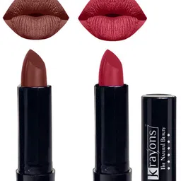 krayons The Natural Beauty Set Of 2 Matte Lipsticks - Brick Tone 156 & Orange Tango 186-20