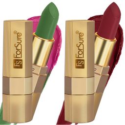 ForSure Xpression Set Of 2 Long Lasting Matte Lipsticks 3.5 gm Each-Cherry Red 304 & Natural Pink 305-50